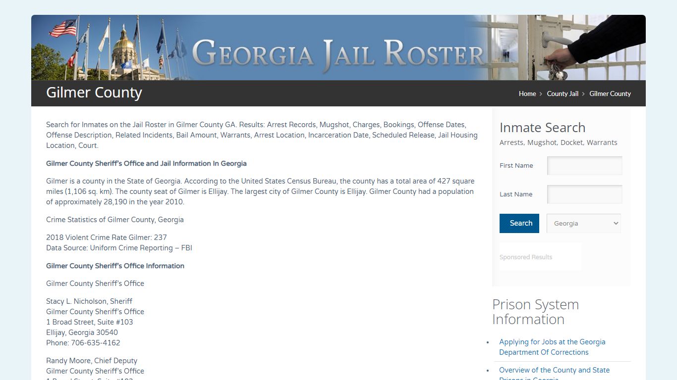 Gilmer County | Georgia Jail Inmate Search